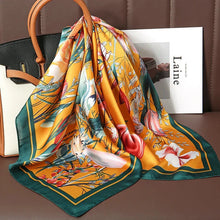 Load image into Gallery viewer, Luxury Satin Silk Square Scarf – Shawl, Hijab &amp; Fashion Wrap 2023
