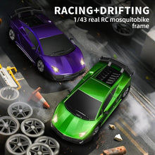Load image into Gallery viewer, 4WD RC Drift Racing Car - 1/43 Mini High-Speed Electric Car with Gyroscope, Realistic Lights, Remote Control Toy for Kids &amp; Adults
