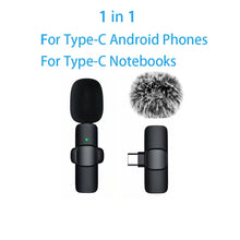 Load image into Gallery viewer, New Wireless Lavalier Microphone Portable Audio Video Recording Mini Microphone for iPhone Android PC Camera Live Gaming Phone
