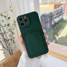 Load image into Gallery viewer, Soft Silicone Card Phone Case for IPhone 13  12 Pro Max Shockproof Protector Cover for IPhone 14 Plus Cases Heavy Duty Solid Slim Lightweight Anti-Shock Cover for iPhone
