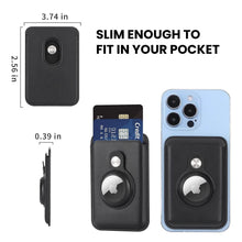 Load image into Gallery viewer, RFID Blocking Snap-On MagSafe Magnetic Card Wallet Holder Organizer With Built-In AirTag Pocket
