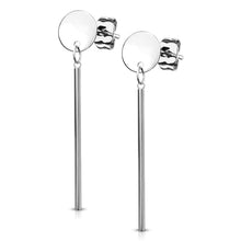 Load image into Gallery viewer, Circular Bar Drop Stainless Steel Dangle Earrings
