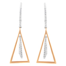 Load image into Gallery viewer, 14K Rose and White Gold 3/8 Cttw Diamond Windchime Drop and Dangle Earring (G-H Color, SI1-SI2 Clarity)
