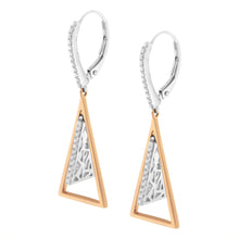 Load image into Gallery viewer, 14K Rose and White Gold 3/8 Cttw Diamond Windchime Drop and Dangle Earring (G-H Color, SI1-SI2 Clarity)
