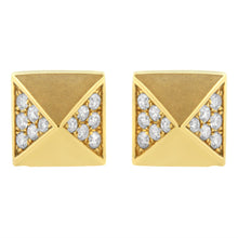 Load image into Gallery viewer, 14K Yellow Gold 1/4 Cttw Diamond Pyramid Stud Earring (G-H Color, SI1-SI2 Clarity)
