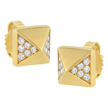 Load image into Gallery viewer, 14K Yellow Gold 1/4 Cttw Diamond Pyramid Stud Earring (G-H Color, SI1-SI2 Clarity)
