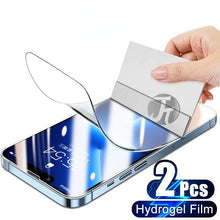 Load image into Gallery viewer, 2PCS Hydrogel Silicone Screen Protector Full Glue Cover Sticker Film For iPhone 12 XS Max XR For iphone 13 X 7 8 6S 11 pro max  Hydrogel Protective Film Transparent Soft Screen Protectors
