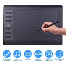 Load image into Gallery viewer, 10x6 Inch Professional Graphics Drawing Tablet 12 Express Keys with for Windows Mac for Painting Designing Online Course
