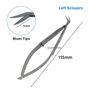 Ophthalmic  Titanium Castroviejo Corneal Scissors Left/Right Ophthalmic Surgical Instrument