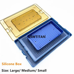 Silicone Sterilization Tray Disinfection Case Autoclavable Box 3 Types Size for Holding Opthalmic Dental Instrument