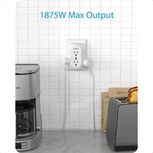 Load image into Gallery viewer, 2 Prong Power Strip 3 to 2 Prong Grounding Adapter 6 Outlet PD20W 2 USB A Port 1728J Surge Protector 3Sided Wide Spaced Extende
