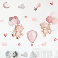 Load image into Gallery viewer, Pink Cartoon Bear Wall Stickers for Kids &amp; Nursery Room Decor

