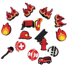 Load image into Gallery viewer, Fireman Shoe Charms for Crocs Accessories Kids Clogs Pins Boy Girls Badges Men Jeans Women Decorations Buckle Shoes Accessories
