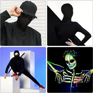 Black Full Face No Hole Cover Hat Women Men Army Tactical Cs Balaclava Cap Sun Uv Protection Bike Motorcycle Multi-Hole Ski Mask