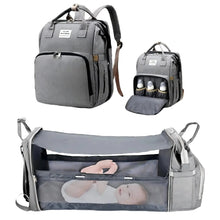 Load image into Gallery viewer, 3 in 1 Diaper Bag Backpack with Foldable Baby Bed &amp; USB
