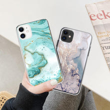 Load image into Gallery viewer, Fashion Marble Pattern Phone Case For iPhone 13 12 11 Pro Max 7 8 6 6S Plus X XR XS Max 12Mini 5 5S SE Cute Soft TPU Cover Full Body Protection with Raised Bezel
