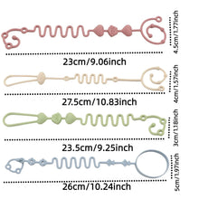Load image into Gallery viewer, 4PCS Adjustable Silicone Pacifier Chain Set | Safe Teether Toys for Baby Crib, High Chair &amp; Gift Set – Beige
