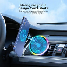 Load image into Gallery viewer, Essager RGB Magnetic Car Phone Holder Qi 15W Wireless Charger Car For iPhone 14 13 Pro Max Samsung Phone Holder Stand
