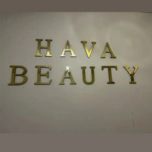 Load image into Gallery viewer, Gold Mirror 3D Letter Wall Stickers – Acrylic Peel &amp; Stick Decor
