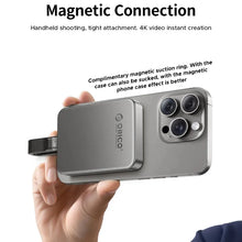 Load image into Gallery viewer, ORICO Mini Magnetic External SSD Portable Solid State 480MB/s Hard Drive for IPhone 16 15 Pro/Max ProRes 4K HDR Record and Store
