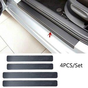 4PCS 60x6.8cm Car Door Sill Anti Kick Stickers Scuff Anti Scratch Carbon Fiber Auto Door Sticker Car Accessories Car Styling