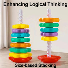Load image into Gallery viewer, Baby Rotating Rainbow Tower Montessori Stacking Toy
