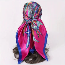 Load image into Gallery viewer, Satin Square Scarf – Elegant 2025 Print Hijab, Shawl &amp; Hair Wrap

