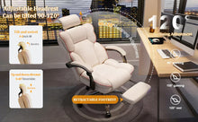 Load image into Gallery viewer, Executive Office Chair with Foot Rest High Back Office Chair Computer Gaming Chairs Big and Tall PU Leather Office Brown
