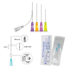 Load image into Gallery viewer, 20pcs Blunt-tip Cannula for Filler Injection 14G 18G 20G 21G 22G 23G 25G27G30G Uric Acid Facial Filling Nose Slight Blunt Needle
