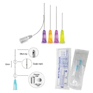 20pcs Blunt-tip Cannula for Filler Injection 14G 18G 20G 21G 22G 23G 25G27G30G Uric Acid Facial Filling Nose Slight Blunt Needle