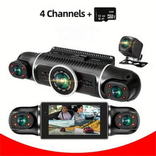 Load image into Gallery viewer, Car camera 3 inch car recorder left and right 4 channels 4 screens, 24 hours for the vehicle to record parking monitoring, multi
