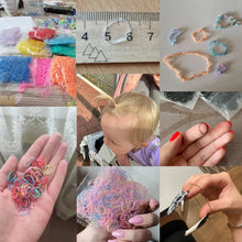 Load image into Gallery viewer, 500/1000Pcs Colourful Hair Ties for Girls Kids Ponytail Holder Bands
