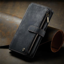 Load image into Gallery viewer, Vintage Card Holder Leather Wallet Case for iPhone 11 12 13 14 Pro Max Mini XR XS Max 8 7 6s Plus SE Storage Pocket Cover Flip Case PU Leather Protective Case With Magnetic Closure
