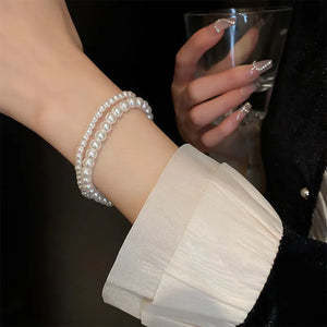 French Retro Simple Pearl Elastic Bracelet Fashion Everyday Versatile Temperament Women's Handwear