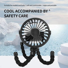 Load image into Gallery viewer, Multifunctional Stroller Mini Fan with USB Charging &amp; Phone Holder

