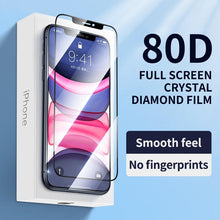Load image into Gallery viewer, 80D Full Protective Glass For iphone 6 7 8 Plus X Xr Xs Max SE Tempered Screen Protector iPhone 11 12 13 Pro Max Mini Glass Film  Screen Protector with Full-Coverage, Easy Installation Frame
