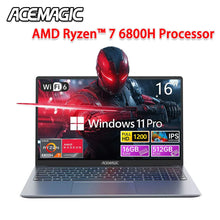 Load image into Gallery viewer, ACEMAGIC RX16 AMD Ryzen 7 6800H 16.1" Ultra Slim 4400MAH Laptop 16GB LPDDR5 Ram 512GB Rom Windows 11Pro BT5.2 Wifi 6 Notebook
