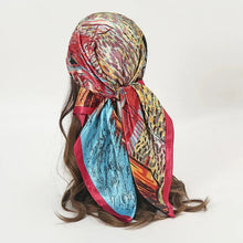 Load image into Gallery viewer, Satin Square Scarf – Elegant 2025 Print Hijab, Shawl &amp; Hair Wrap
