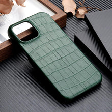Load image into Gallery viewer, Unique Leather Case For iPhone 13 14 11 12 Pro Max XR X XS Strong Hard Shockproof Cover Green Leather Cover Classic Fashion Case for iPhone Protective Case
