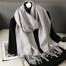 Load image into Gallery viewer, 62-Color Winter Cashmere Scarf – Warm Tassel Pashmina Wrap for Women
