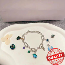 Load image into Gallery viewer, Sparkling Star Mini Dangle Charm - 925 Sterling Silver Green Heart Charm for Me Bracelet, Zircon &amp; Crystal Accent, Customizable Girl Party Jewelry
