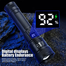 Load image into Gallery viewer, High Strong Power Led Flashlights 2000LM Tactical Torch with Display Light USB Charging Camping Fishing Emergency Zoom Lantern
