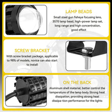 Load image into Gallery viewer, With Switch 2pc Super Bright Motorcycle LED Explorer Headlight Projector Fisheye Len LED Moto Fog Auxiliary Motorcycle Headlight
