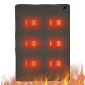 Camping Sleeping Bag Electric Heating Blanket 5V USB Heated Pad 6 Heating Zones 3 Gear Temperature Adjustable Heating Mat