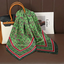 Load image into Gallery viewer, Luxury Satin Silk Square Scarf – Shawl, Hijab &amp; Fashion Wrap 2023
