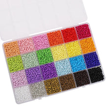 Load image into Gallery viewer, 5200Pcs Glass Rice Beads Jewelry Making Kit – 24-Grid Box for DIY Bracelets, Earrings &amp; Kandi Accessories | Handmade Craft Supplies Set
