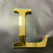 Load image into Gallery viewer, Gold Mirror 3D Letter Wall Stickers – Acrylic Peel &amp; Stick Decor
