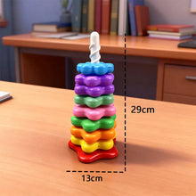 Load image into Gallery viewer, Baby Rotating Rainbow Tower Montessori Stacking Toy
