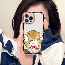 Load image into Gallery viewer, Cute Cat Phone Case For Iphone 11 12 13 Mini Pro Max 14 Pro Max Case Shell Cartoon Patterned Case Cover Soft Clear Cover Flexible Ultra Slim Anti-scratch Bumper Protective Cover For Iphone
