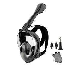 Load image into Gallery viewer, Full Face Snorkel Mask Diving Mask for Adults and Youths Anti-Leak Anti-Fog 180° Panoramic View with Camera Mount Safe Breathing
